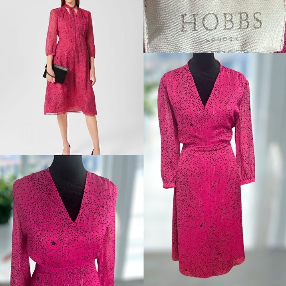 NWOT HOBBS London Maxine MIDI Dress Size 10